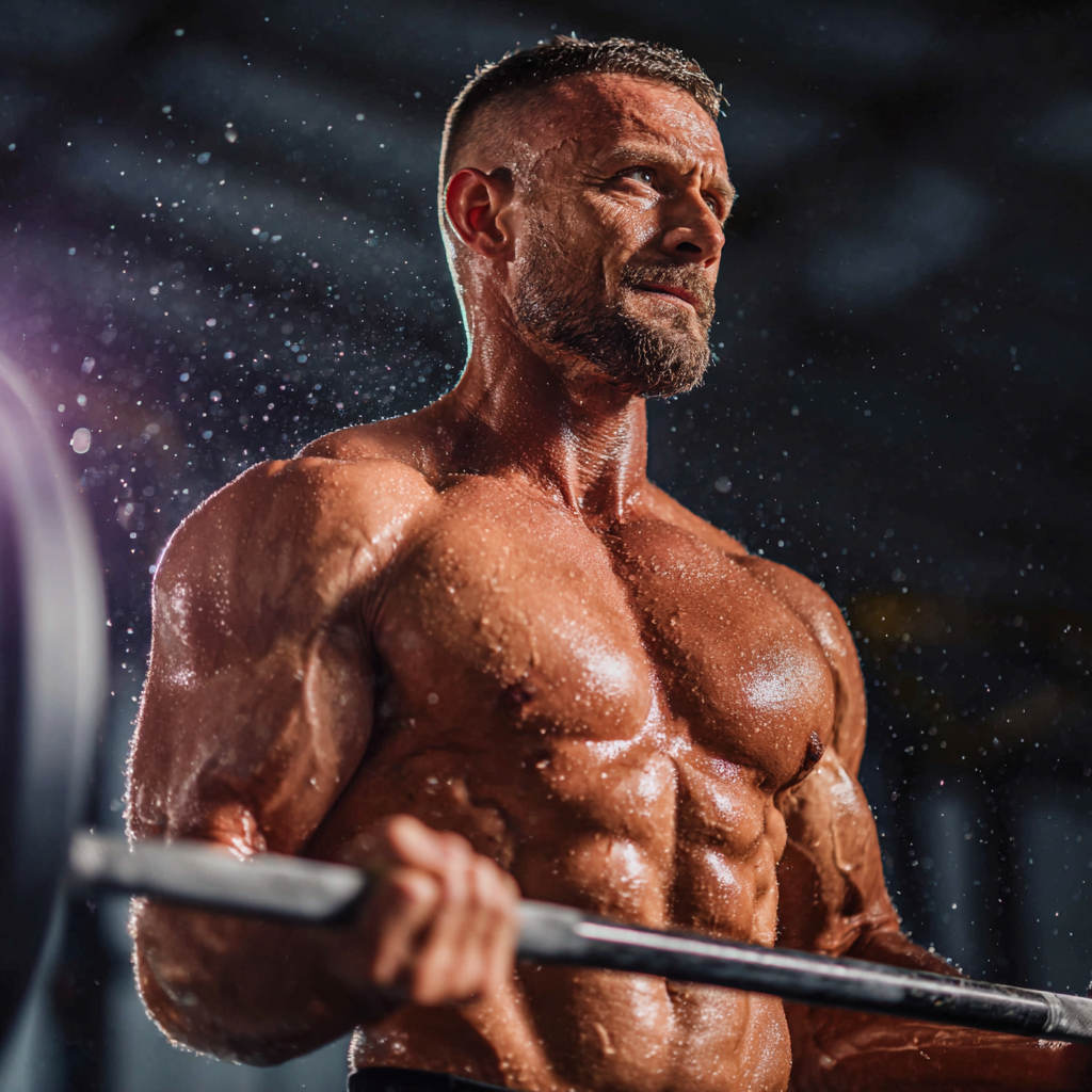 Чоловік тренується в спортзалі