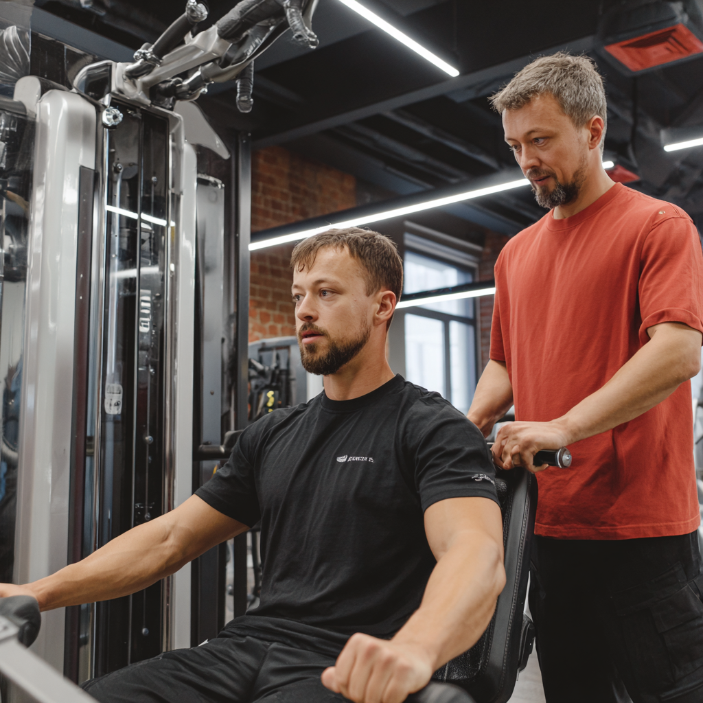 Група чоловіків тренується разом